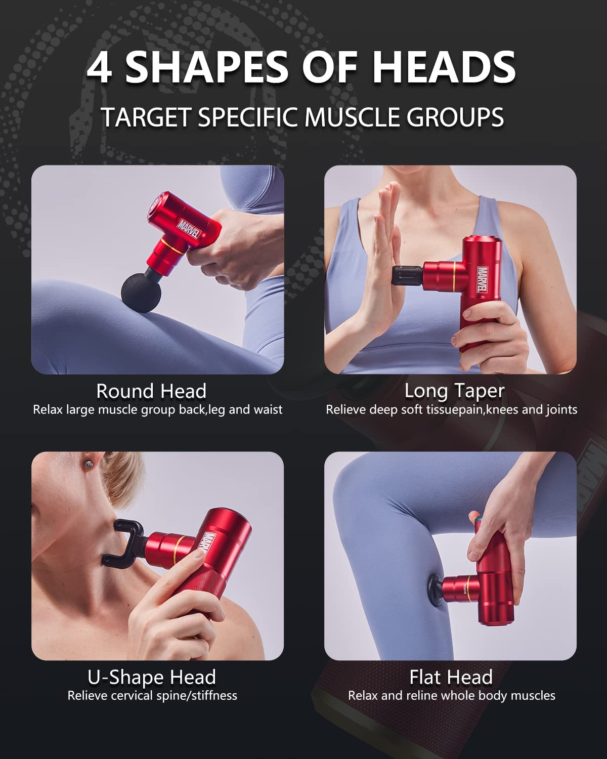 Marvel Mini Massage Gun Deep Tissue Massage Gun Portable Percussion Muscle Massager Quiet Pocket-Sized Muscle Massage Gun