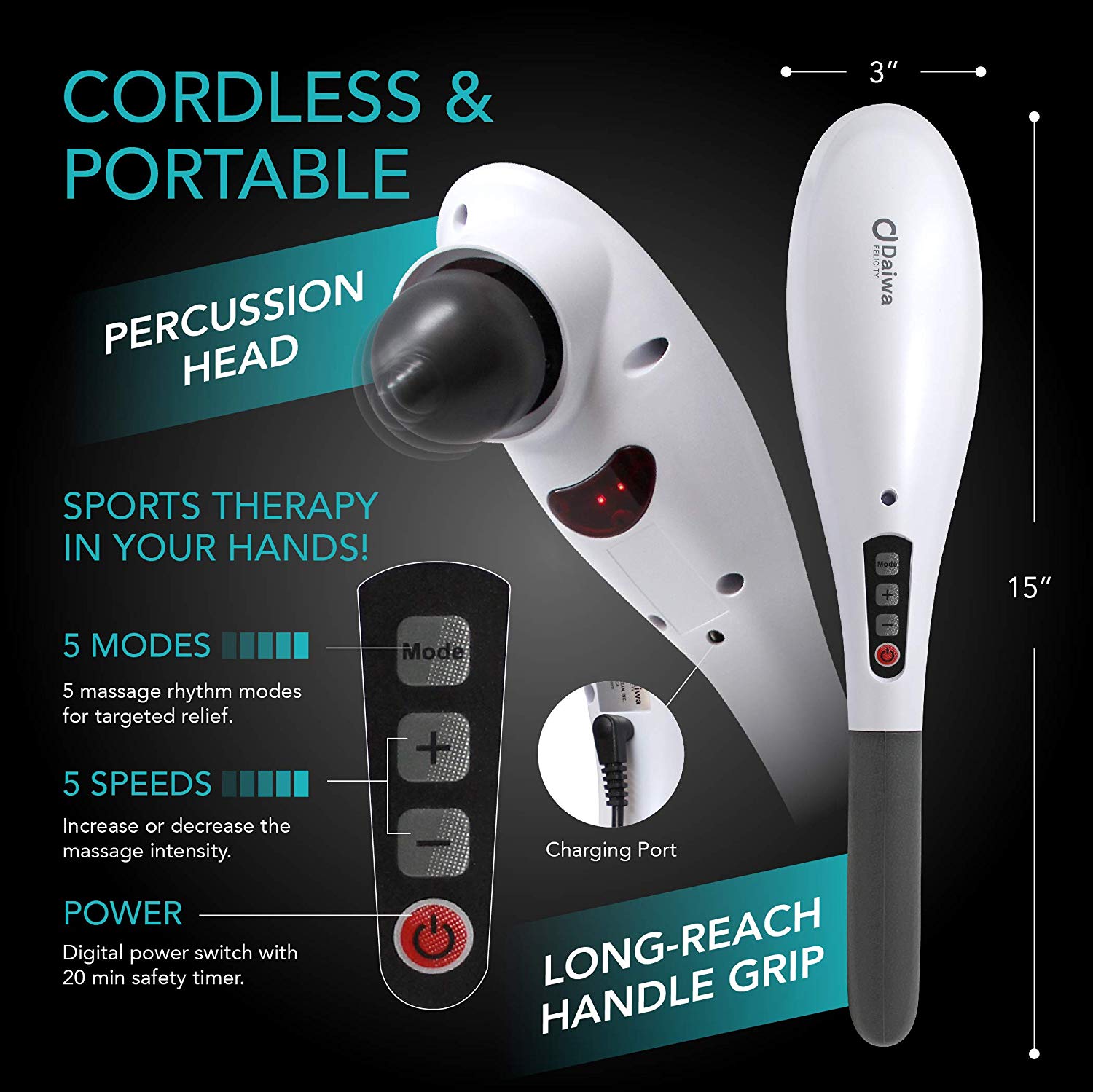 Tapping Pro Cordless Hand Held Percussion Massager