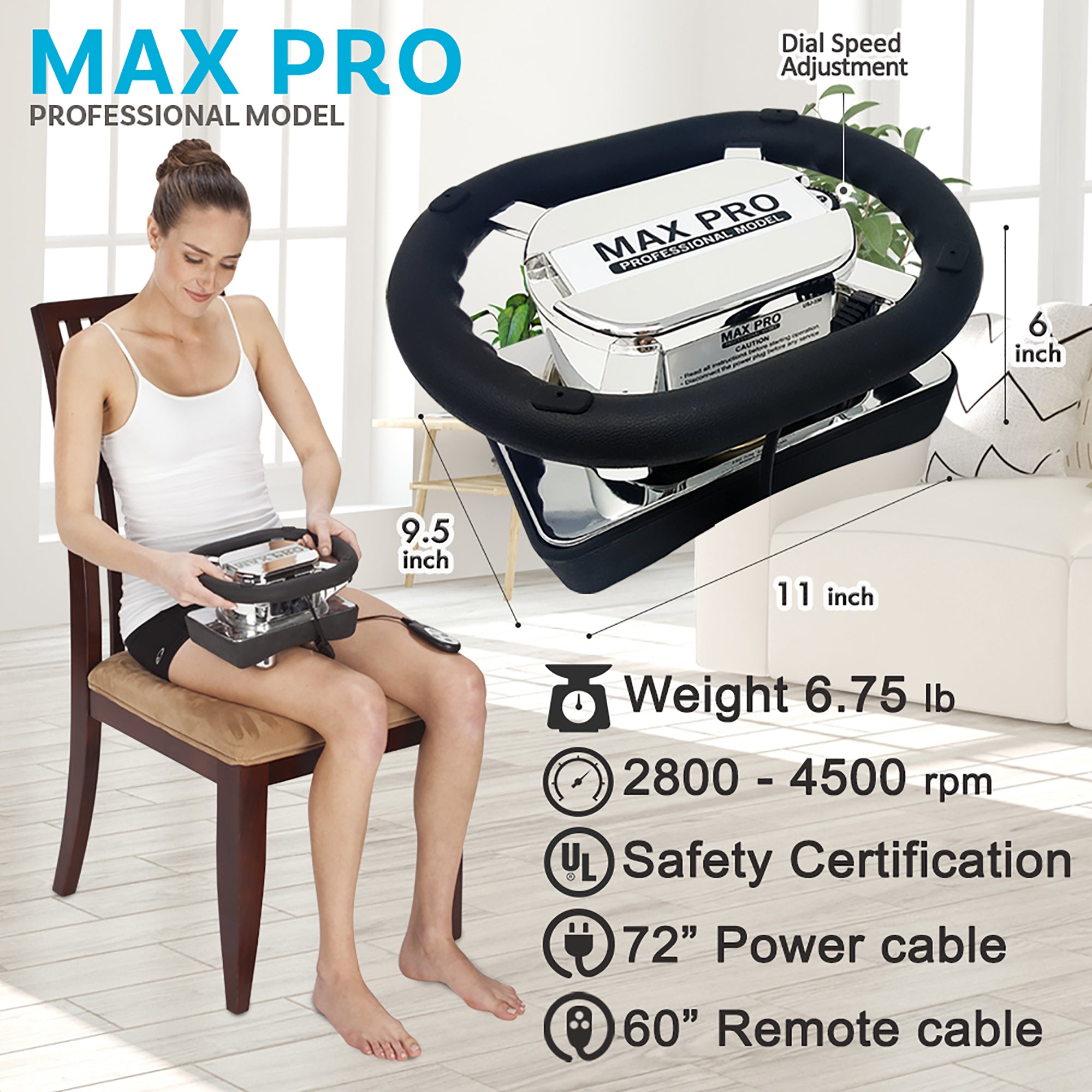Max Pro Chiropractic Massager Professional Heavy Duty Rub Variable Speed Massager