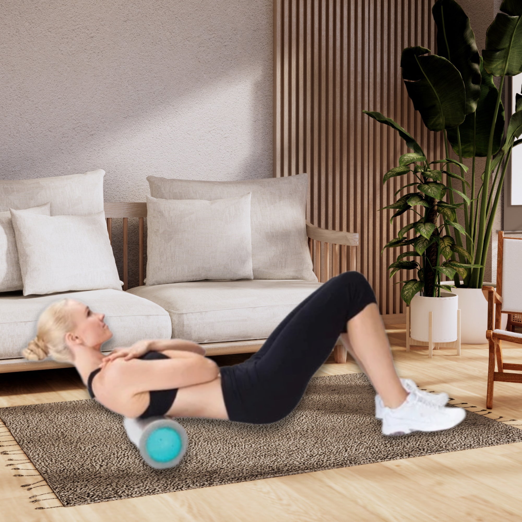 Daiwa Felicity Durable High-Density Foam Roller for Muscle Recovery, Stretching, and Core Workouts