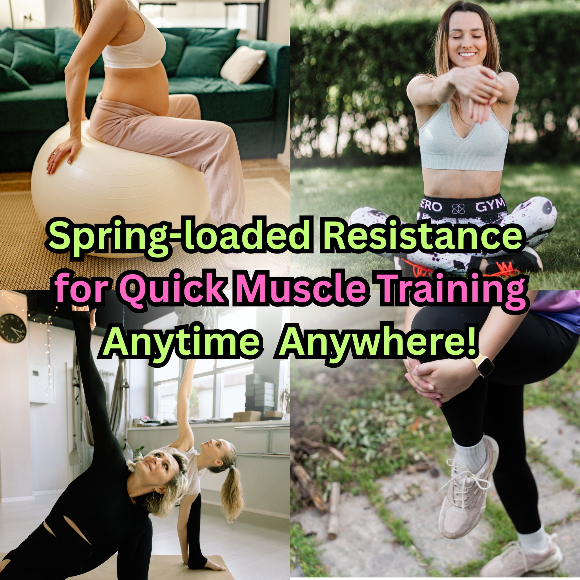 Daiwa Felicity EZE SQUEEZE 4-in-1 Spring Resistance Exercise Training Kit – Compact Chest, Arm, Leg, and Shoulder Workout Exerciser for Home & Travel & Outdoor