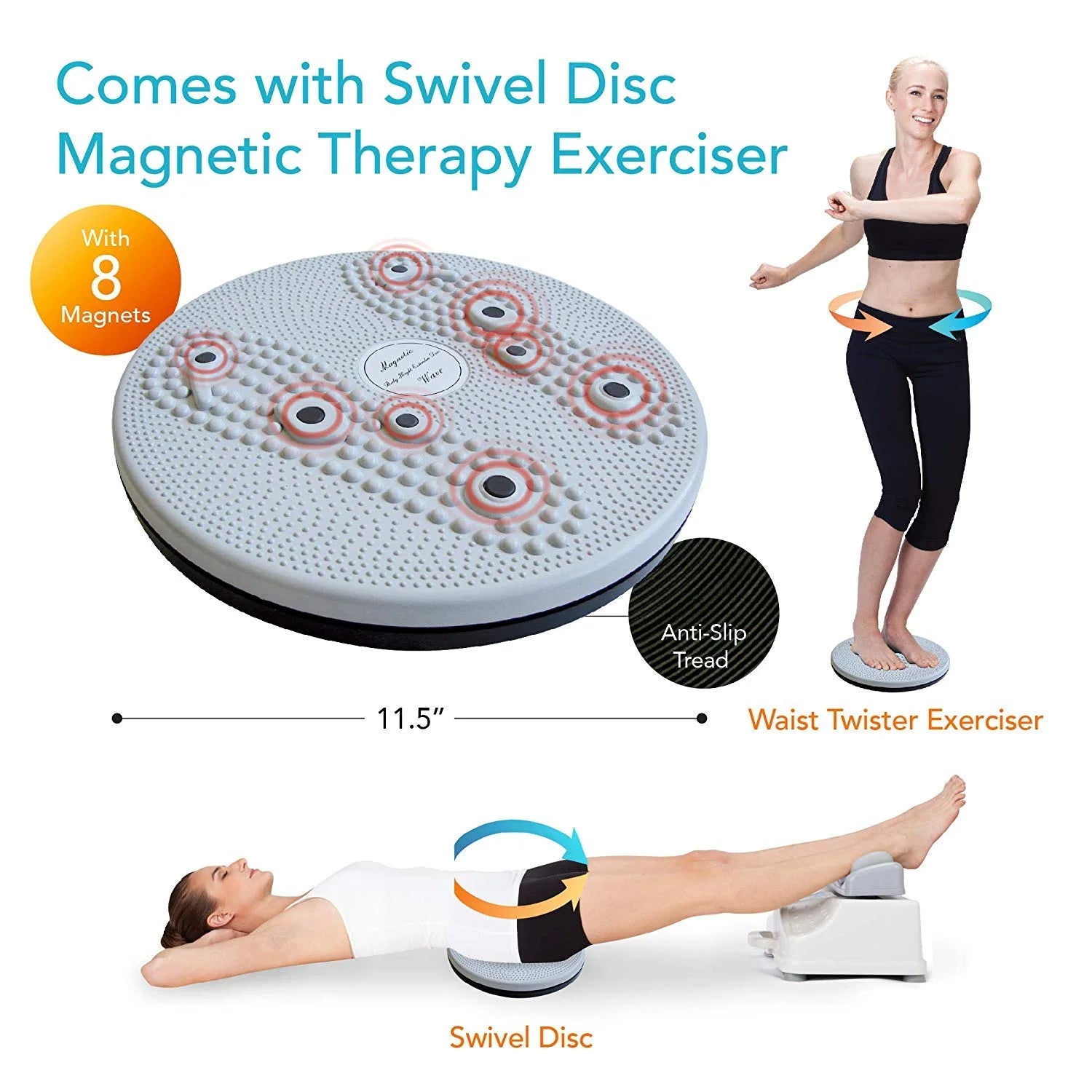 Daiwa Felicity Vitality Swing & Core Twister Bundle – Passive Exercise for Relaxation, Circulation, and Core Strength – Lymphatic Chi Machine + Magnetic Waist Twister Board