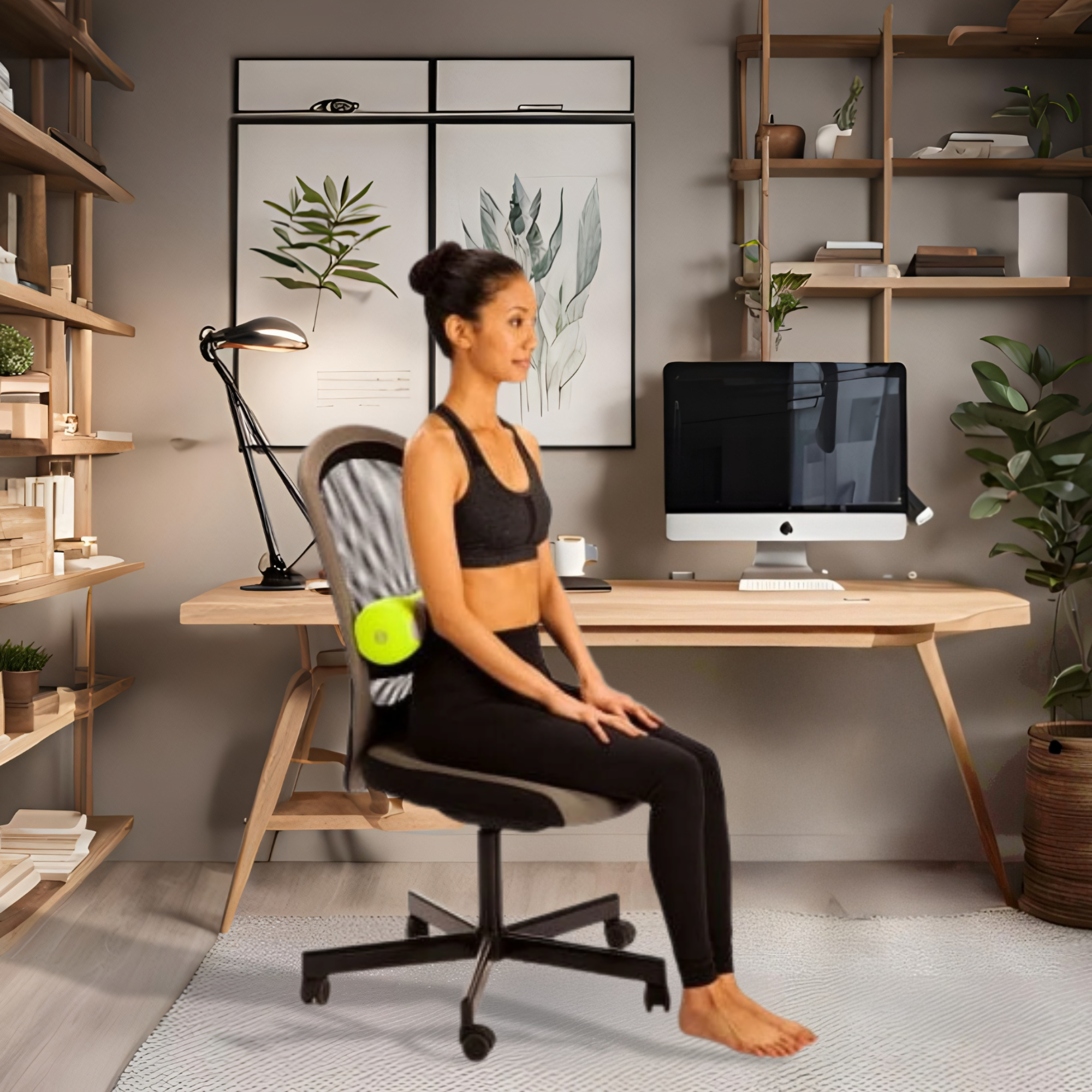 Daiwa Felicity Vibe N' Roll – Portable Vibration Massager & Posture Corrector for Lumbar, Spine, and Nerve Pain Relief – Ergonomic Foam Roller for Home, Office, and Travel