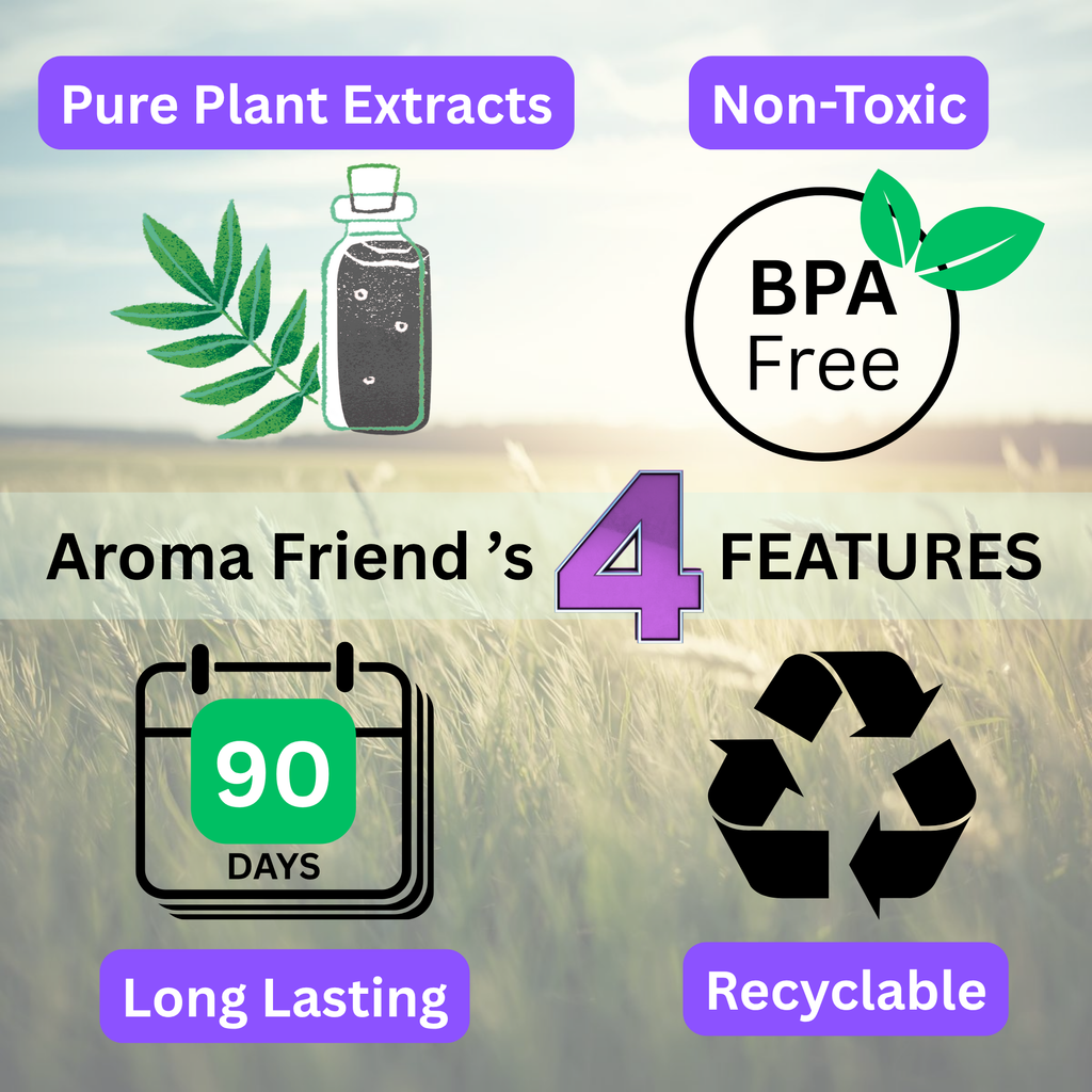 Daiwa Felicity Aroma Friend Air Freshener All-Natural Essential Oil for Car, Office & Home - Rose, Citrus, Lavender