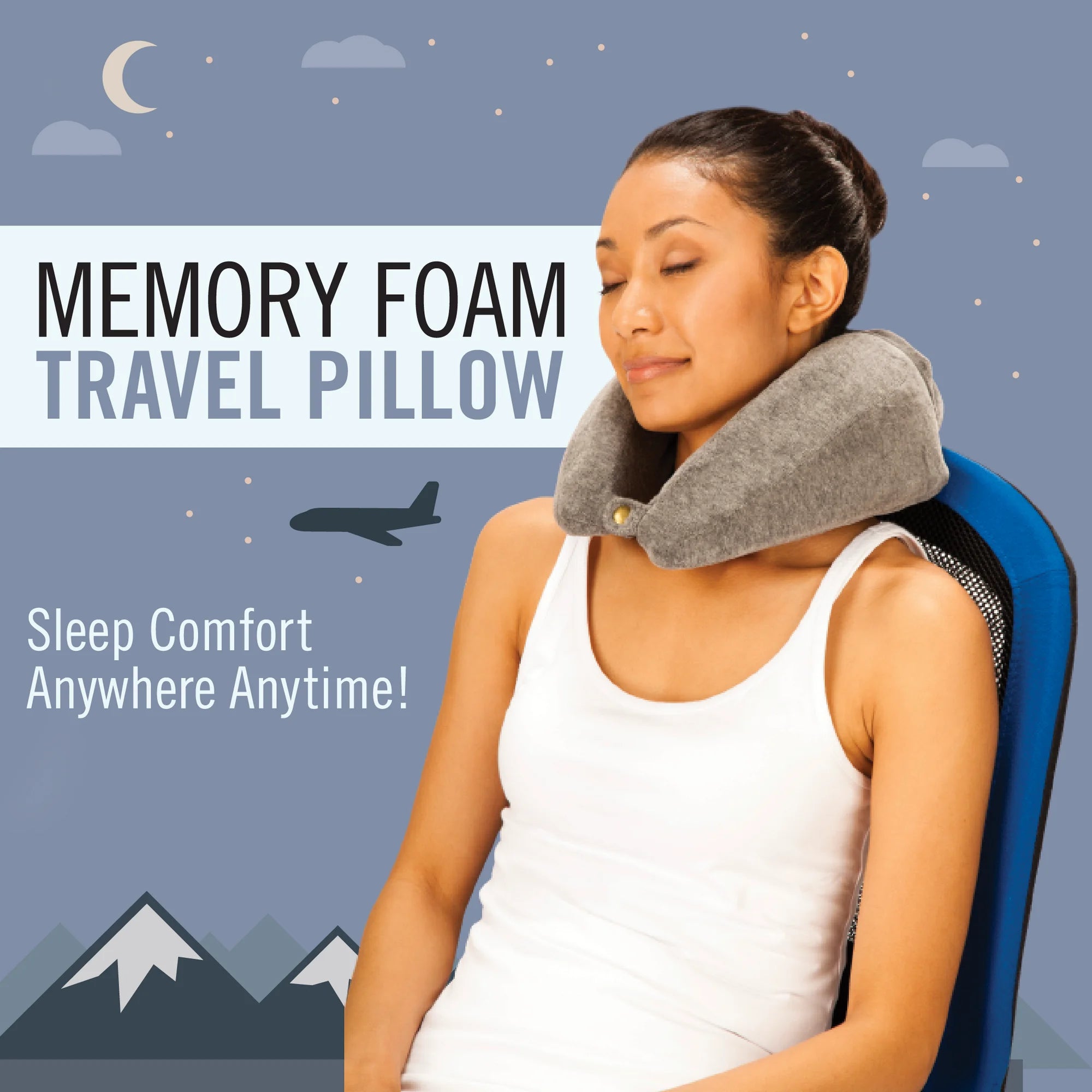 Daiwa Felicity Memory Foam Travel Pillow – Compact, Lightweight, and Contoured Comfort