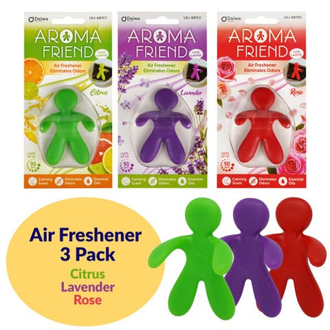 Daiwa Felicity Aroma Friend Air Freshener All-Natural Essential Oil for Car, Office & Home - Rose, Citrus, Lavender