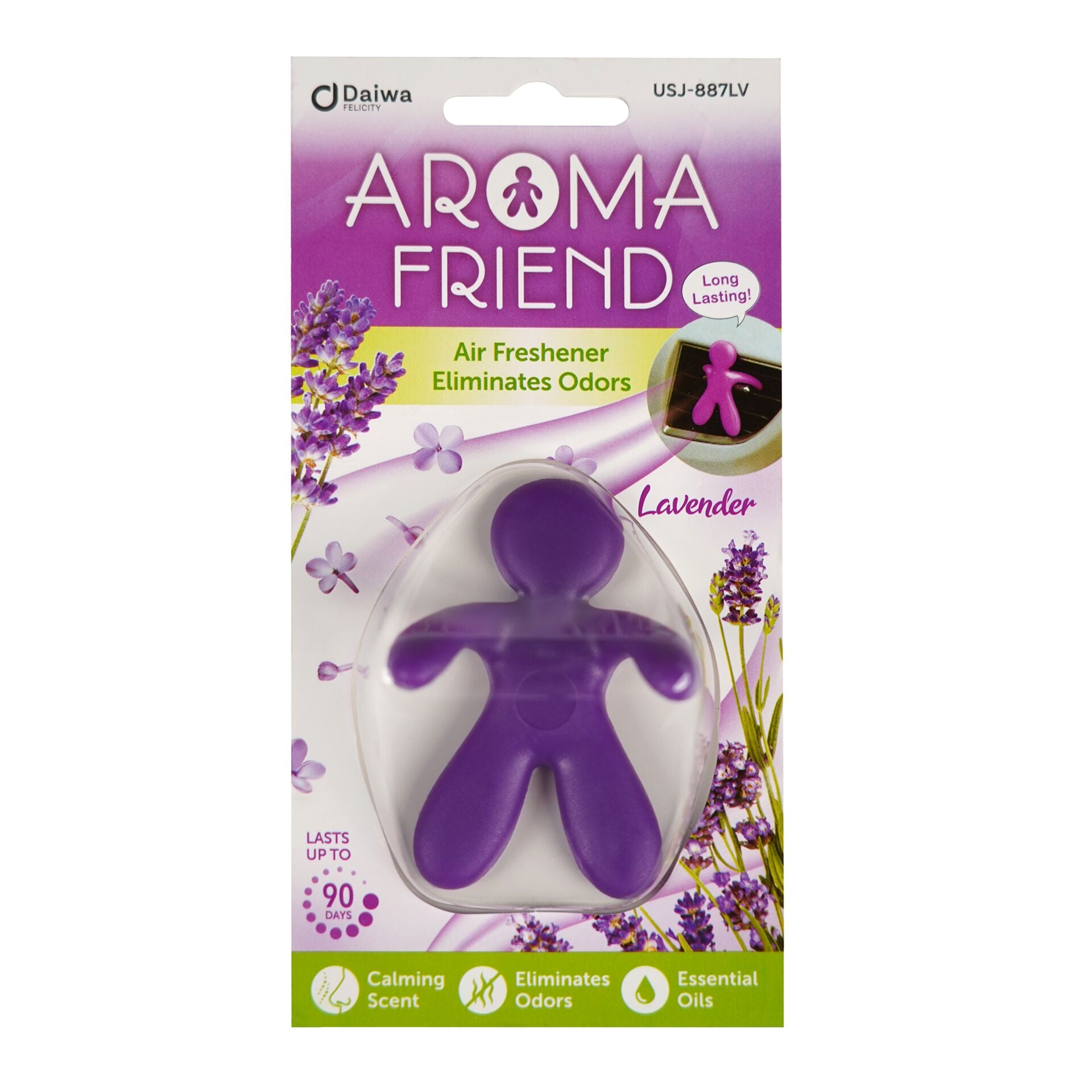 Daiwa Felicity Aroma Friend Air Freshener All-Natural Essential Oil for Car, Office & Home - Rose, Citrus, Lavender