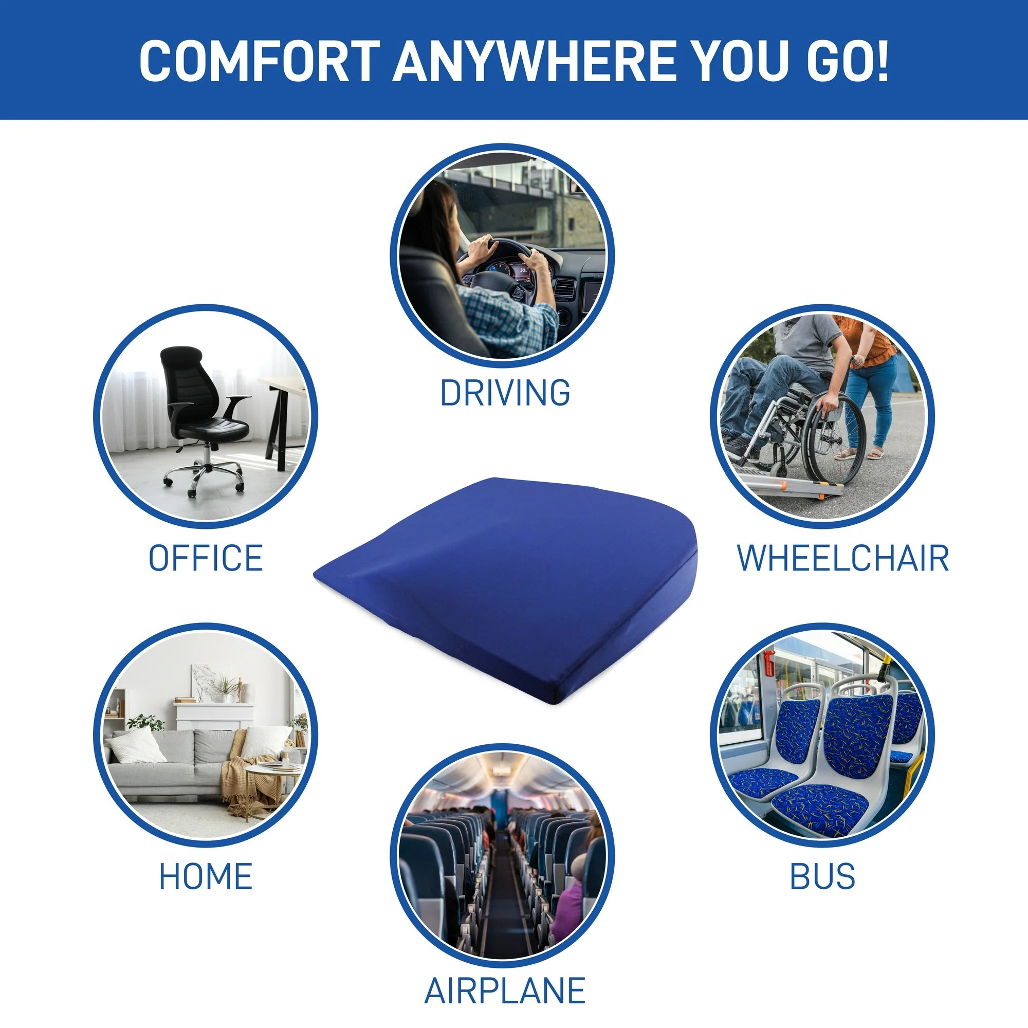 Daiwa Felicity Eze Back Memory Foam Lumbar Support Seat Cushion - Home, Office & Car