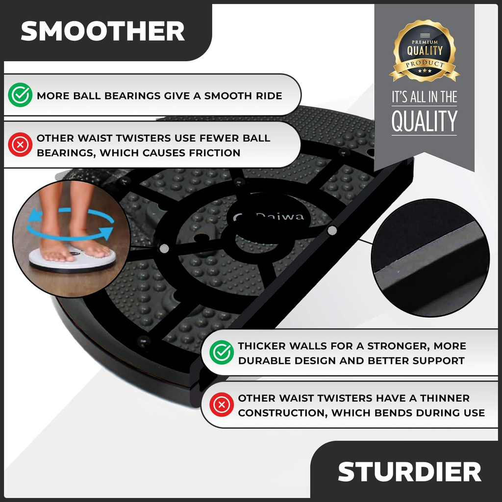Daiwa Felicity Figure Trimmer Ab Twister Board for Exercise Waist Twisting Disc with 8 Magnets