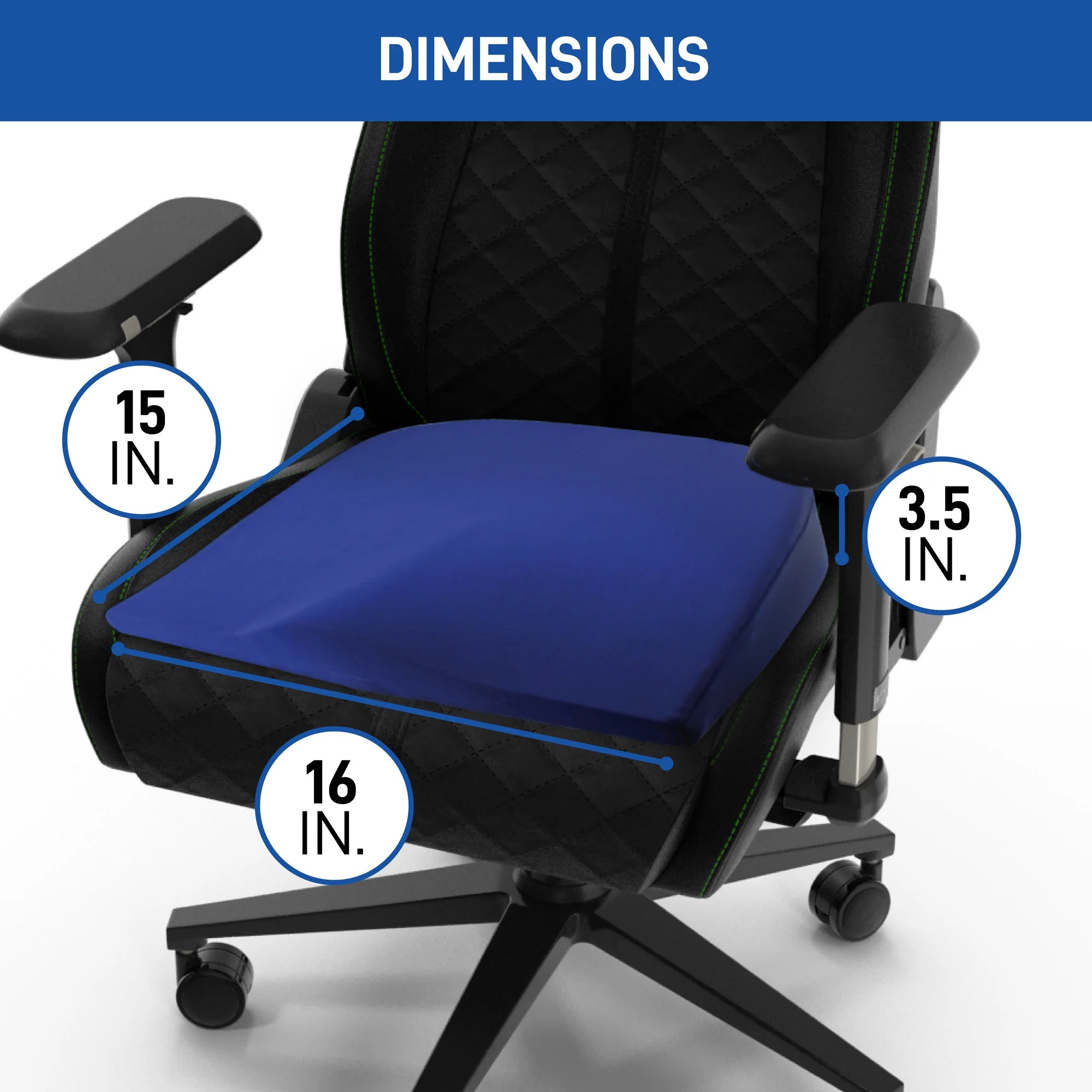 Daiwa Felicity Eze Back Memory Foam Lumbar Support Seat Cushion - Home, Office & Car