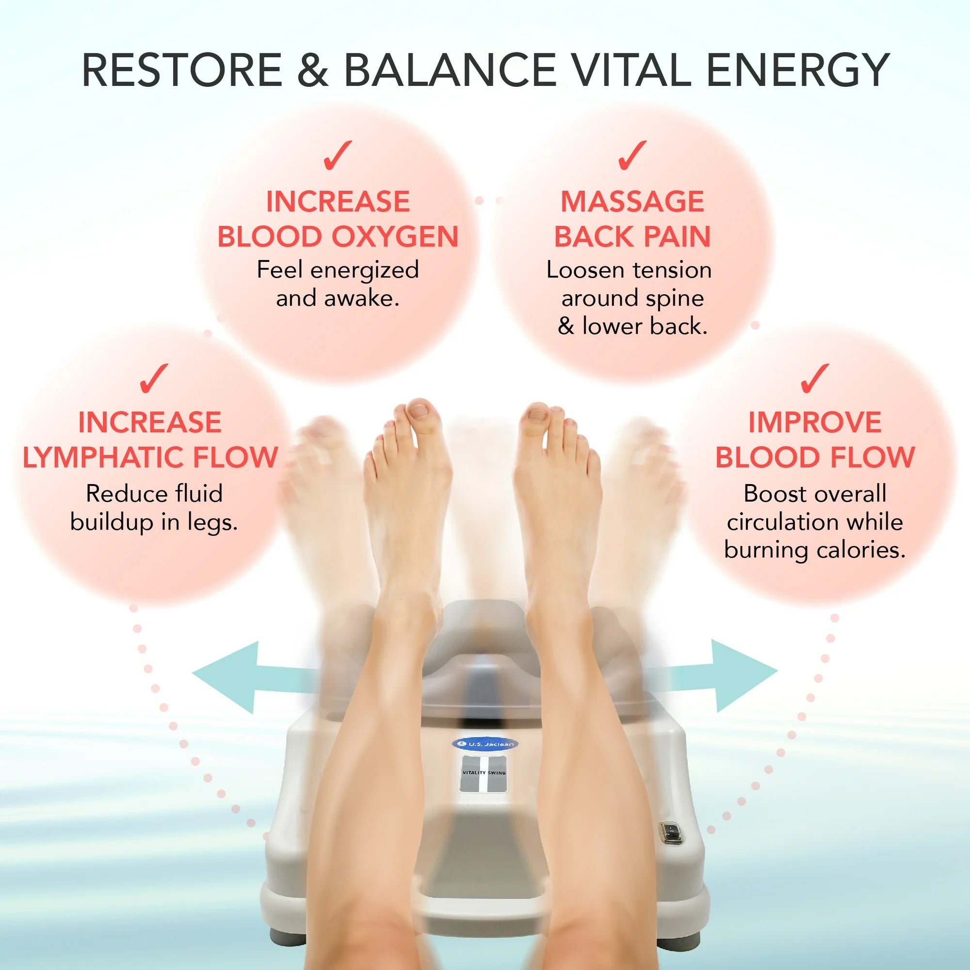 Daiwa Felicity Vitality Swing & Core Twister Bundle – Passive Exercise for Relaxation, Circulation, and Core Strength – Lymphatic Chi Machine + Magnetic Waist Twister Board