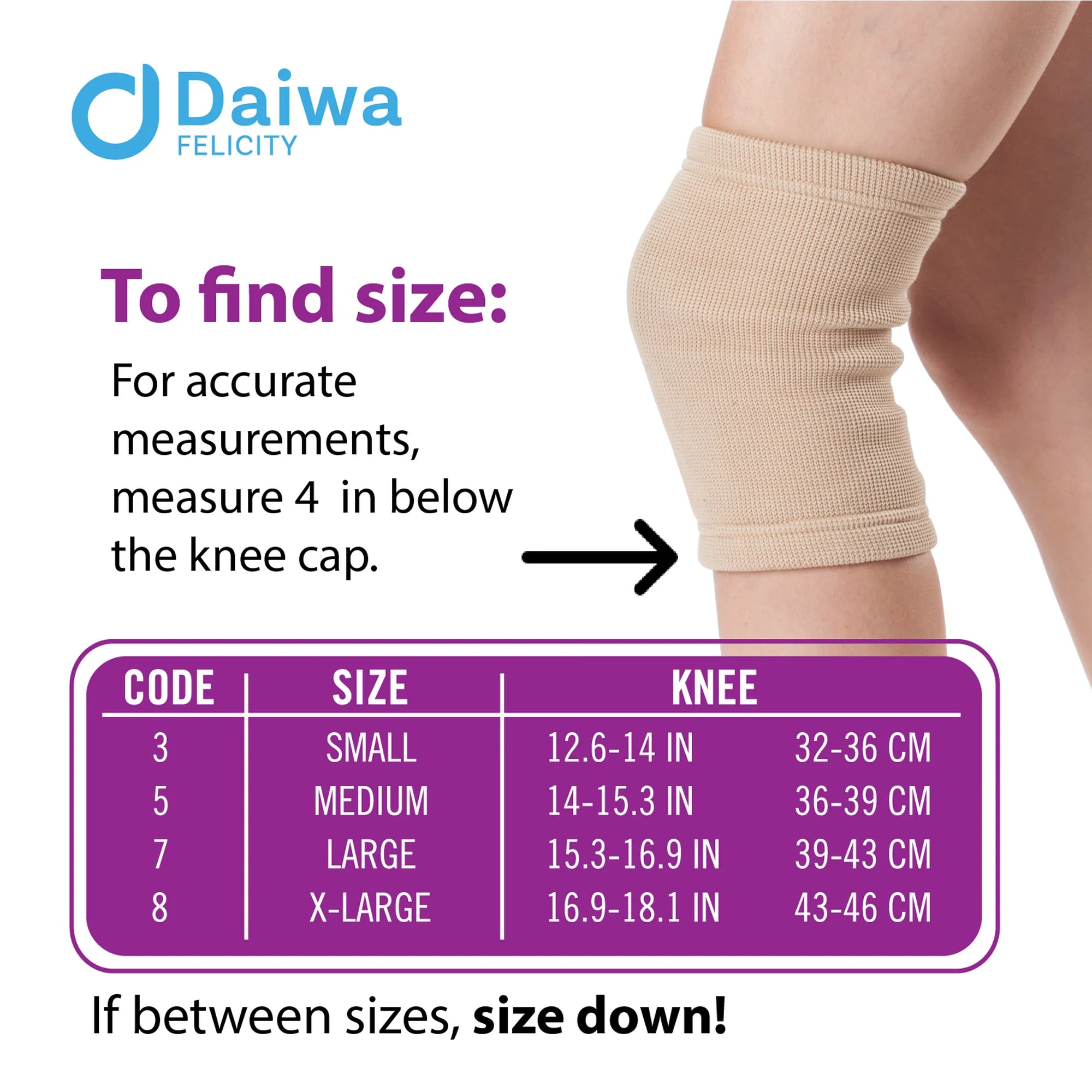 Daiwa Felicity Magnetic Knee Brace for Arthritis Joint Pain Injury Recovery - Knee Compression Sleeve