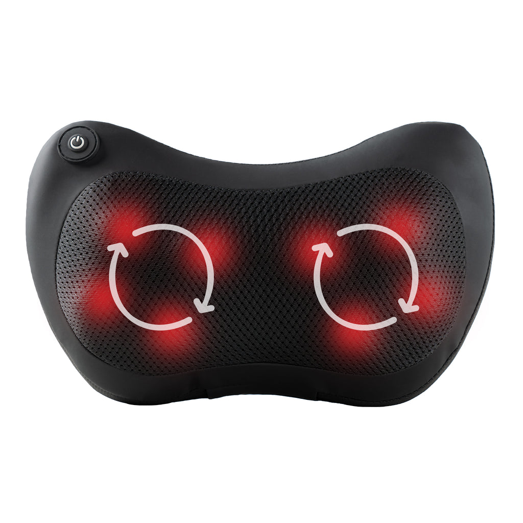 Daiwa Felicity Happy Back Day Shiatsu Neck & Back Massager with Heat – 8 Kneading Nodes, 15-Min Auto-Off, Ergonomic Hands-Free Design, Lightweight Portable Massage Pillow