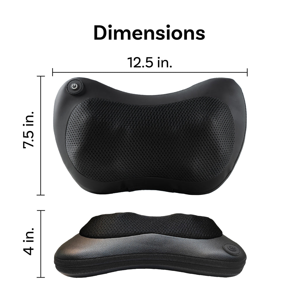 Daiwa Felicity Happy Back Day Shiatsu Neck & Back Massager with Heat – 8 Kneading Nodes, 15-Min Auto-Off, Ergonomic Hands-Free Design, Lightweight Portable Massage Pillow