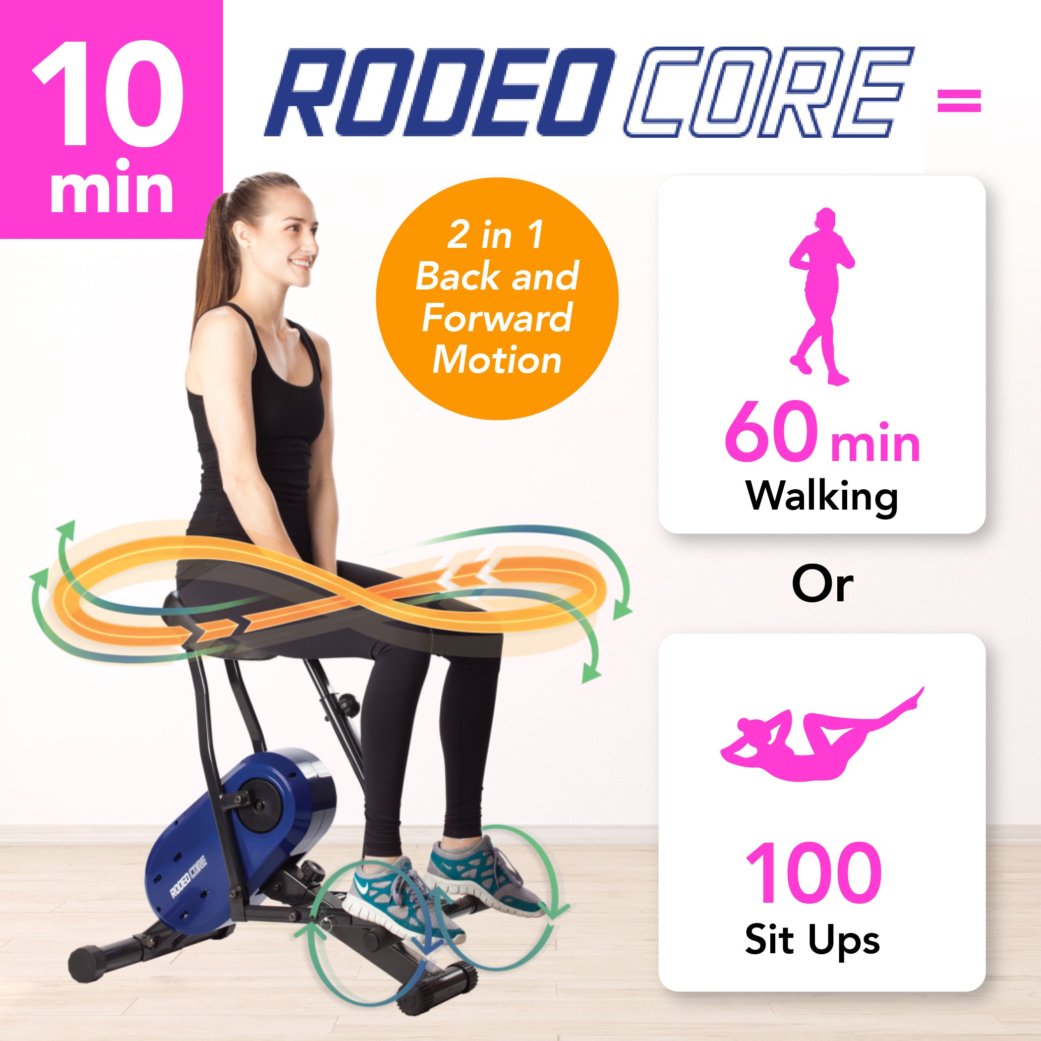 Daiwa Felicity Rodeo Core – Compact Core & Leg Workout Machine | Horseback Riding Motion for Abs, Glutes & Thighs | Home Fitness Equipment for Cardio & Weight Loss
