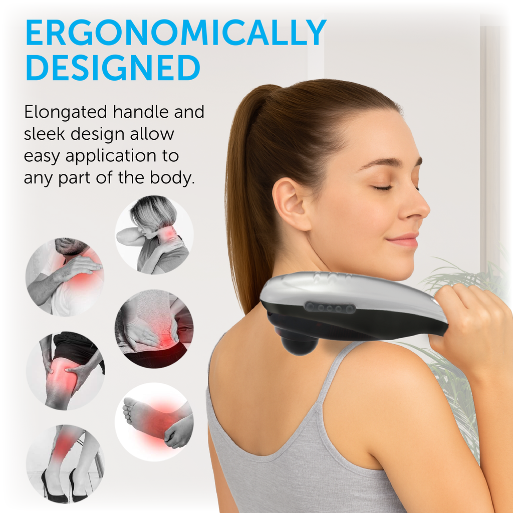 Daiwa Felicity Electric Handheld Massager Tapping Pro - Deep Tissue, Back, Neck, Shoulder, Leg, and Calf Muscle Massager - FSA HSA Eligible Massage Machine with Heat for Pain and Stress Relief