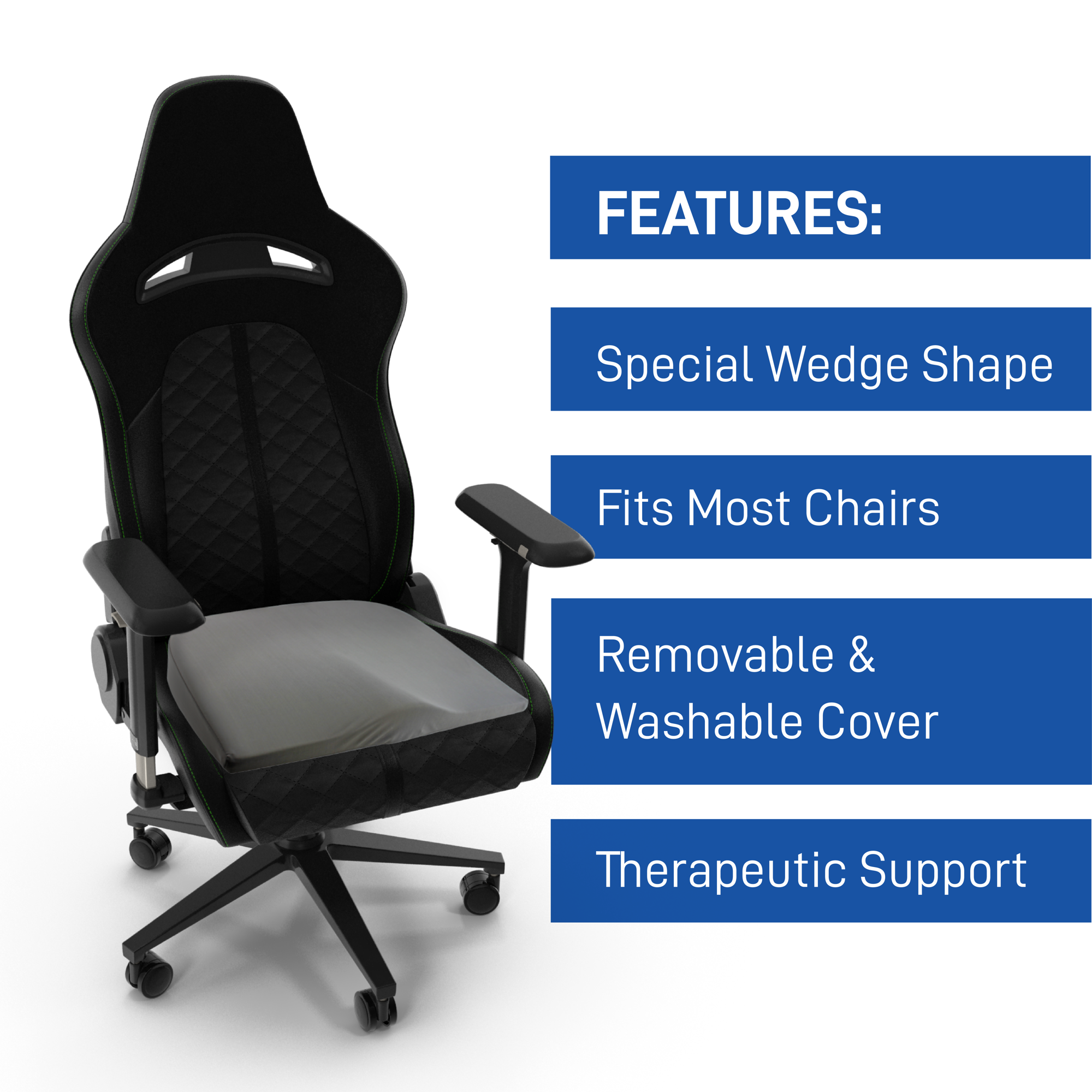 Daiwa Felicity Eze Back Memory Foam Lumbar Support Seat Cushion - Home, Office & Car