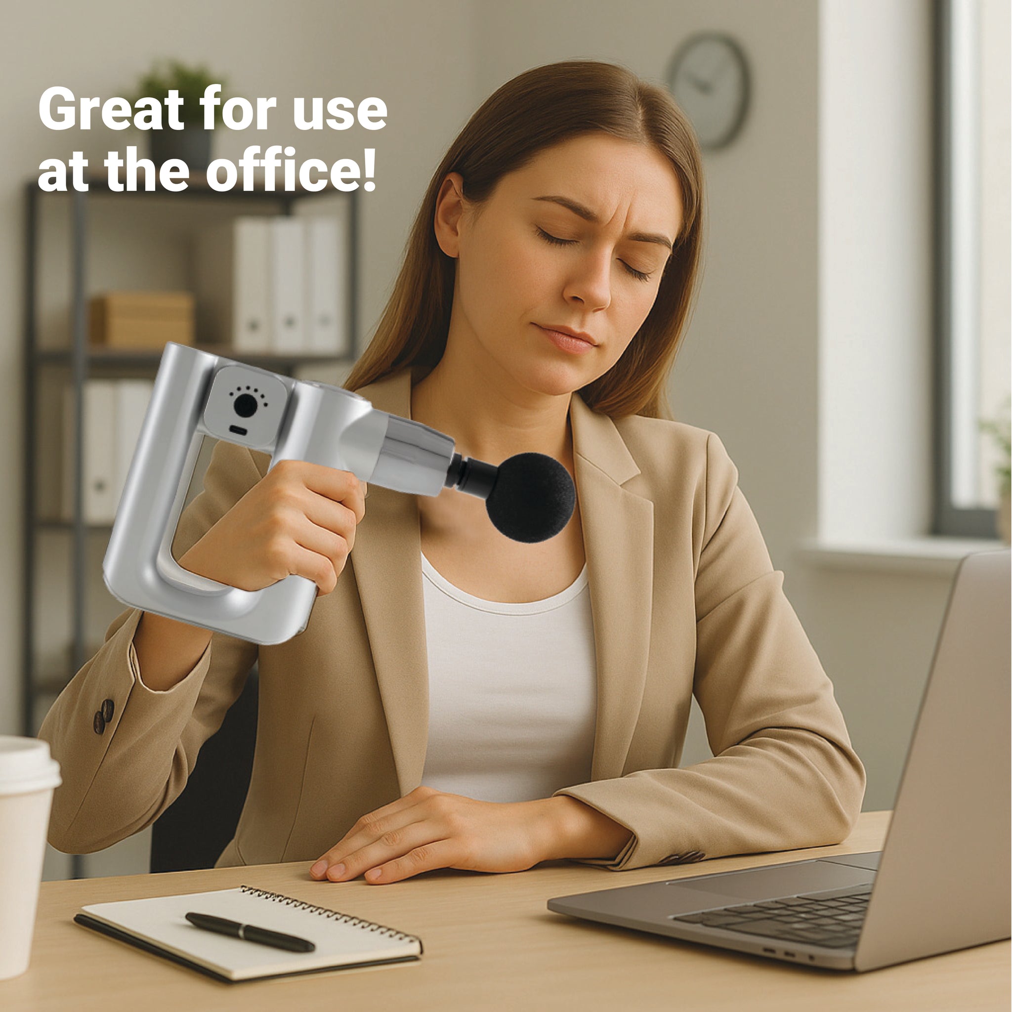 Daiwa Felicity Robo Touch Deep Tissue Massage Gun – Portable Percussion Therapy for Back, Shoulders, Legs – Powerful Brushless Motor, Multi‑Head Attachments, Quiet Operation, Long‑Lasting Battery