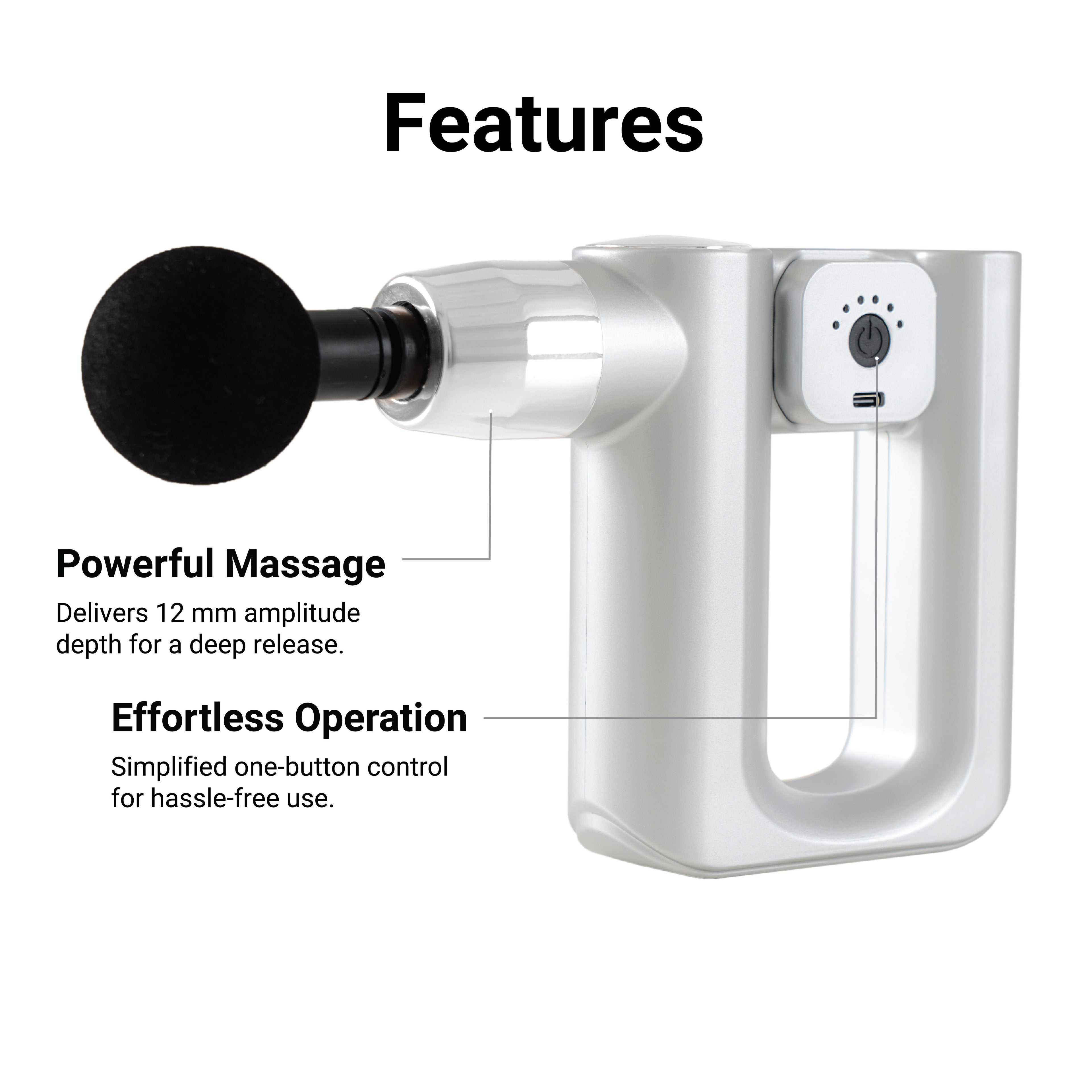 Daiwa Felicity Robo Touch Deep Tissue Massage Gun – Portable Percussion Therapy for Back, Shoulders, Legs – Powerful Brushless Motor, Multi‑Head Attachments, Quiet Operation, Long‑Lasting Battery