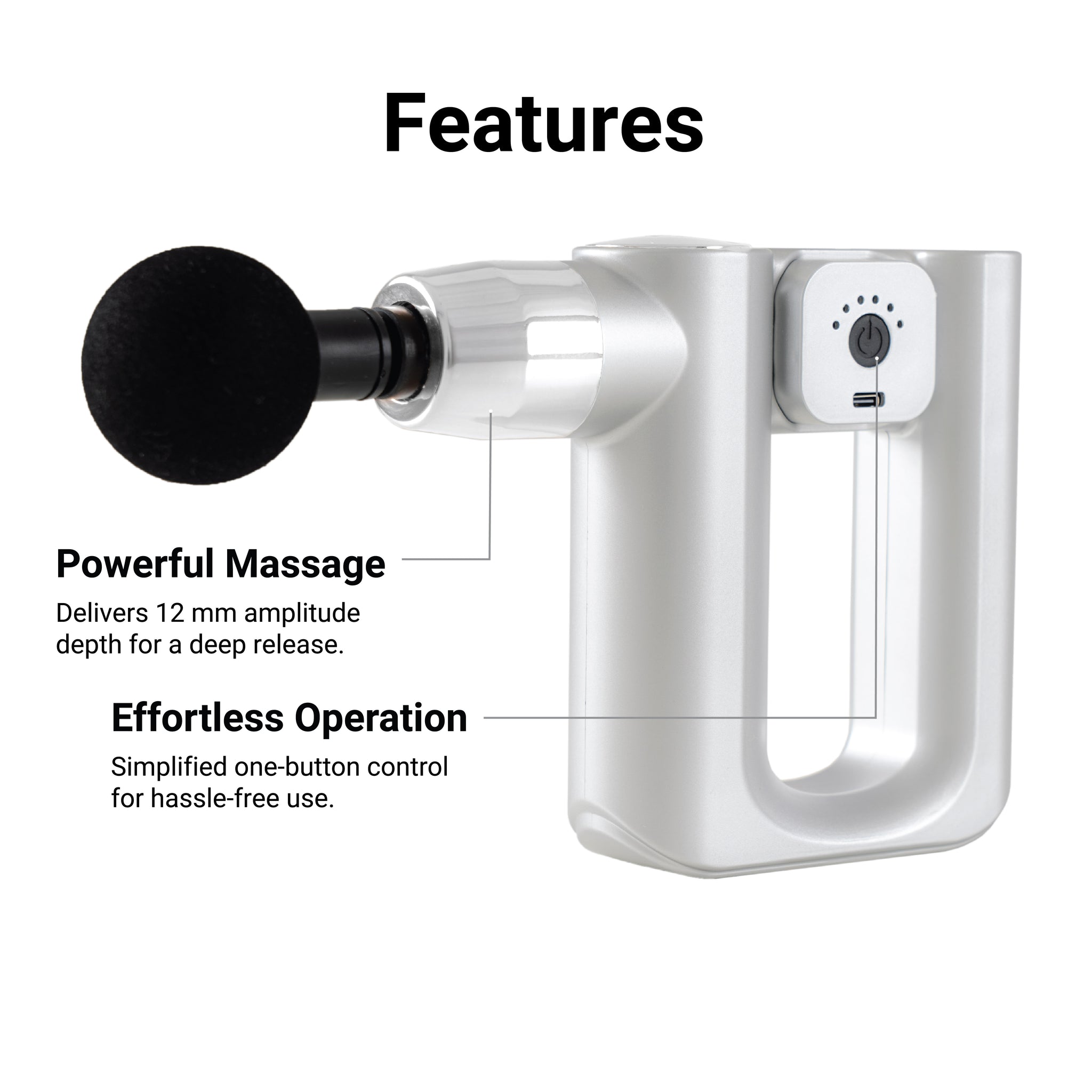 Daiwa Felicity Robo Touch Deep Tissue Massage Gun – Portable Percussion Therapy for Back, Shoulders, Legs – Powerful Brushless Motor, Multi‑Head Attachments, Quiet Operation, Long‑Lasting Battery