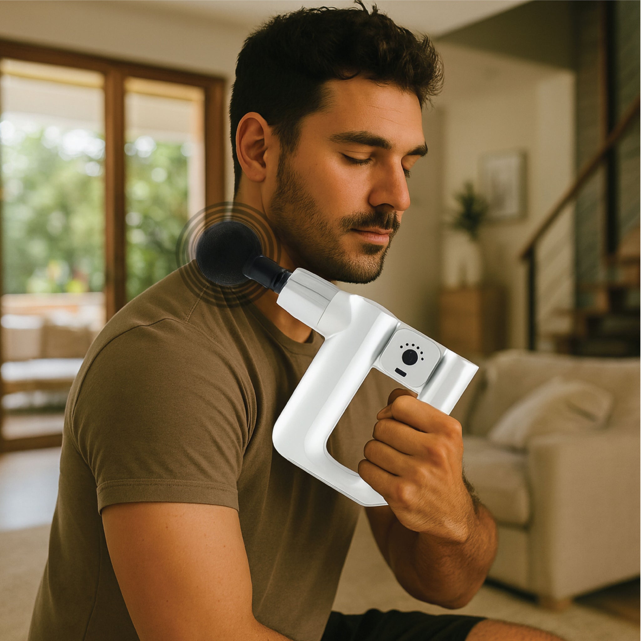 Daiwa Felicity Robo Touch Deep Tissue Massage Gun – Portable Percussion Therapy for Back, Shoulders, Legs – Powerful Brushless Motor, Multi‑Head Attachments, Quiet Operation, Long‑Lasting Battery