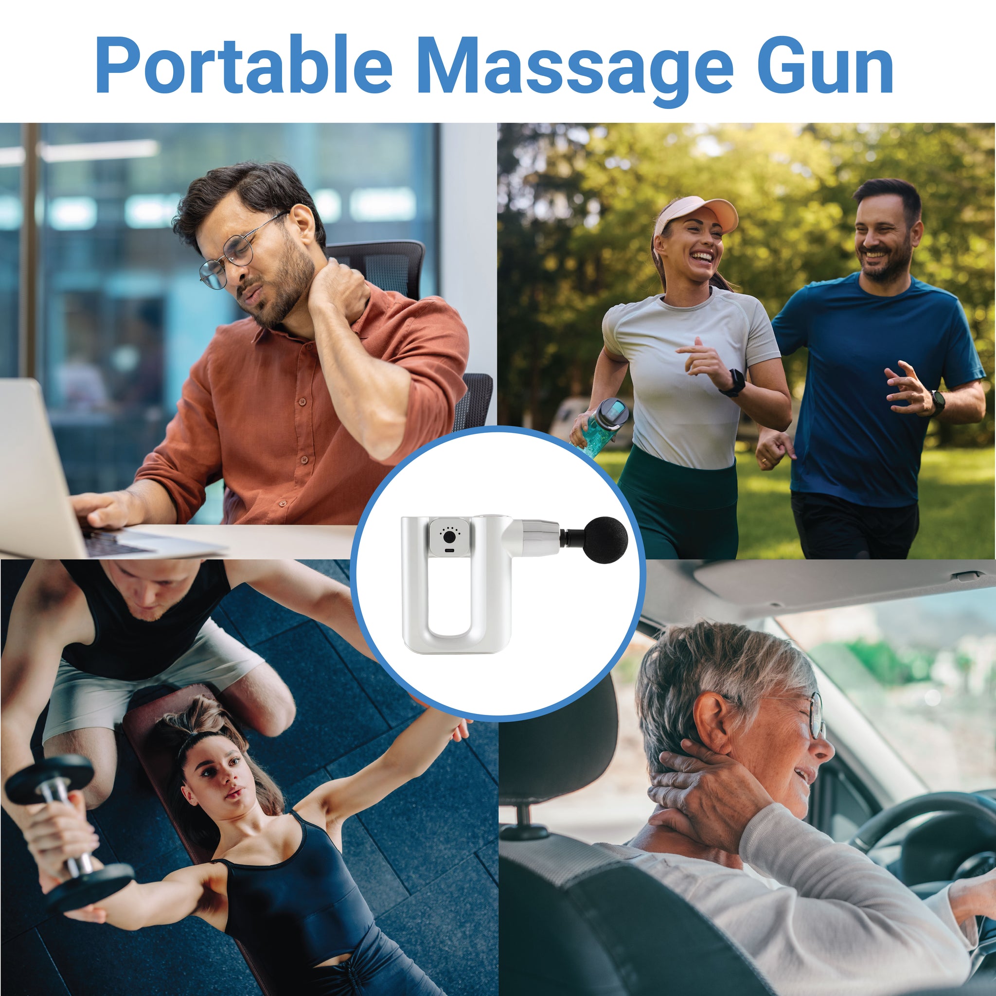 Daiwa Felicity Robo Touch Deep Tissue Massage Gun – Portable Percussion Therapy for Back, Shoulders, Legs – Powerful Brushless Motor, Multi‑Head Attachments, Quiet Operation, Long‑Lasting Battery
