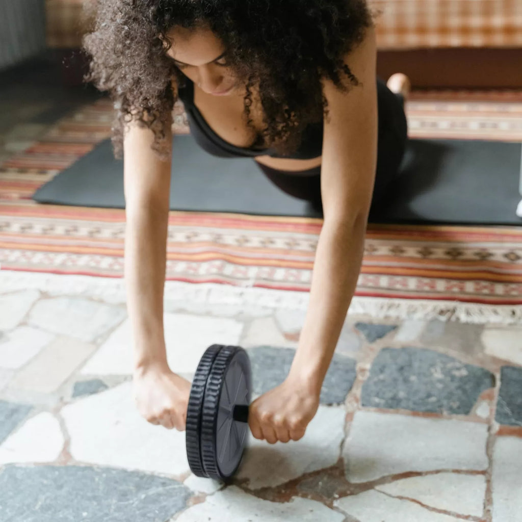 Daiwa Felicity Core Fitness Dual Ab Wheel – Core Strength & Abdominal Trainer for Full-Body Workout – Strengthen Abs, Obliques, Back, Hips, and Glutes – Ideal for All Fitness Levels