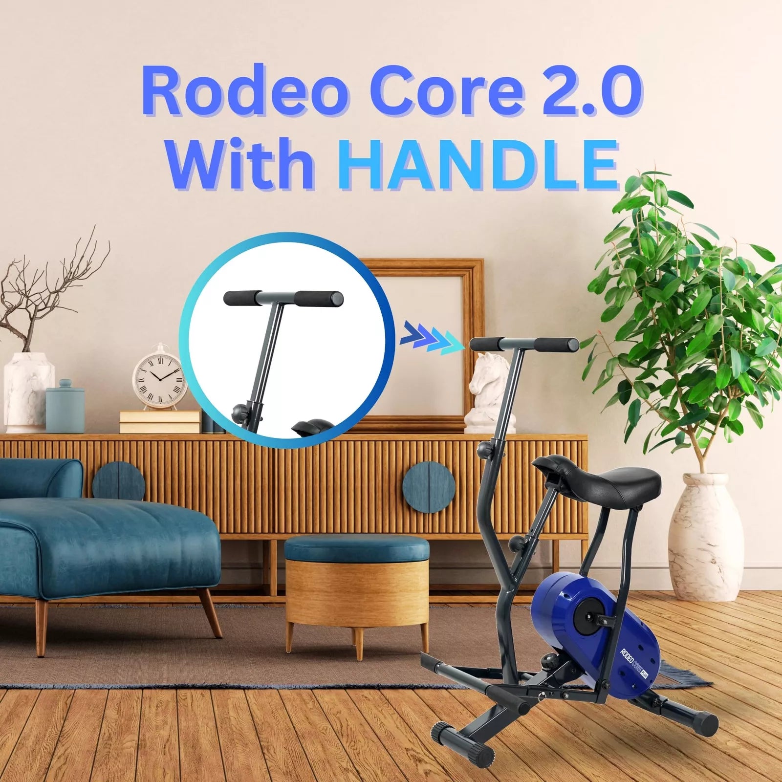 Daiwa Felicity Rodeo Core 2.0 – Full Body Exercise Machine with Handlebar for Core Strength, Balance & Posture – Fun & Low-Impact Home Workout Equipment
