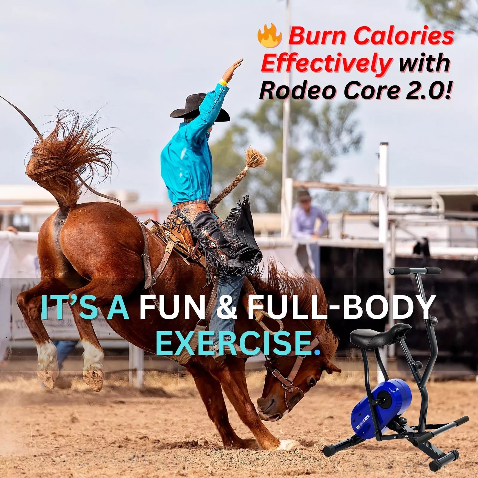 Daiwa Felicity Rodeo Core 2.0 – Full Body Exercise Machine with Handlebar for Core Strength, Balance & Posture – Fun & Low-Impact Home Workout Equipment