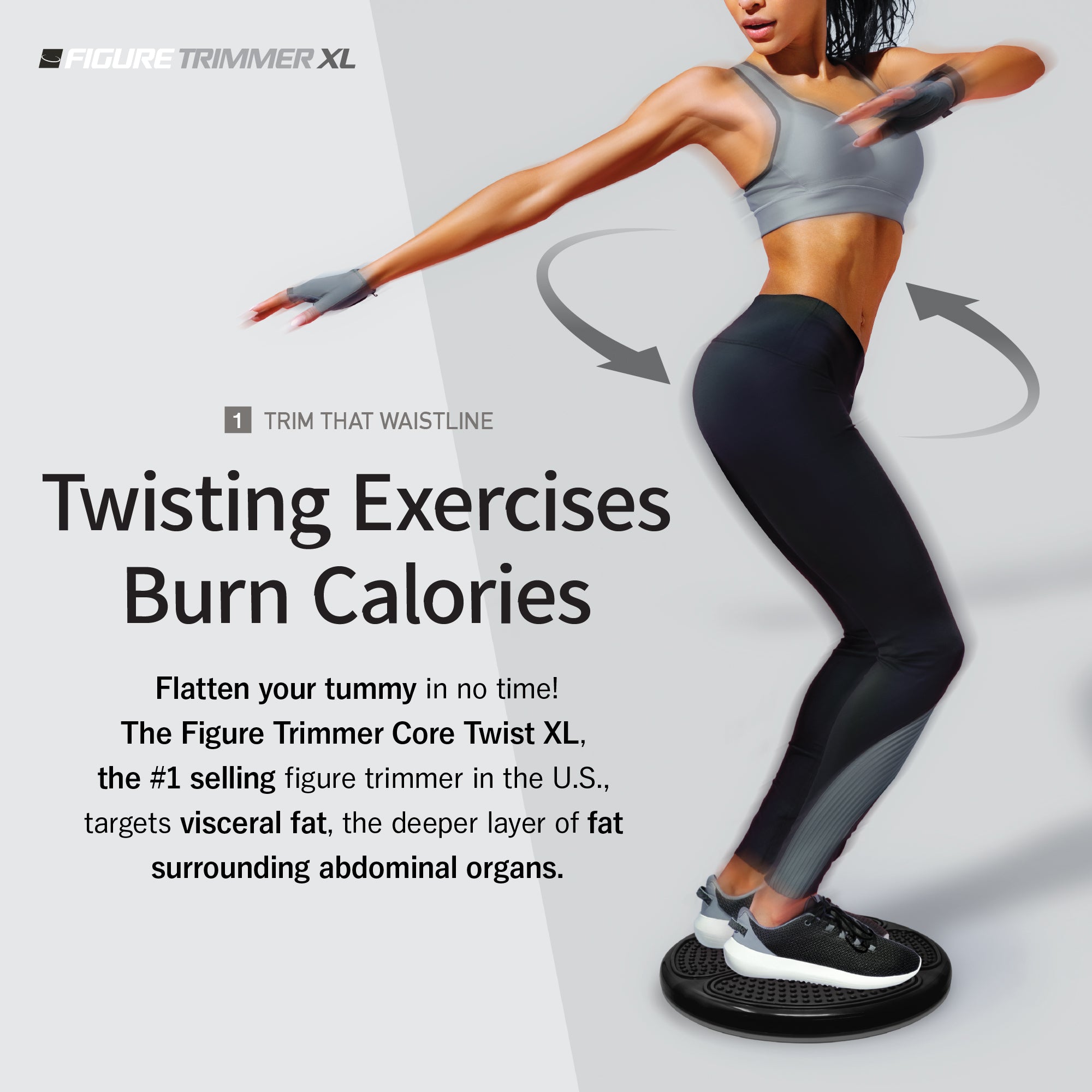 Figure Trimmer XL Ab Twister Board for Exercise Waist Twisting