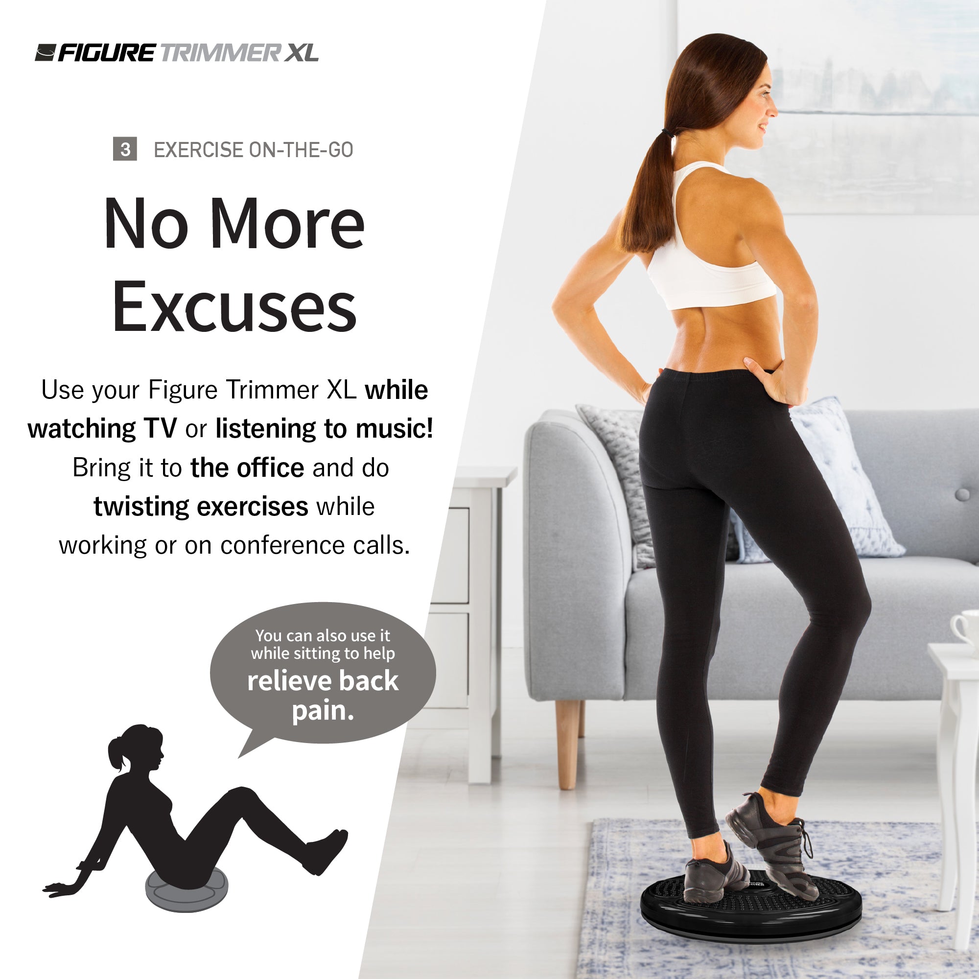 Figure Trimmer XL Ab Twister Board for Exercise Waist Twisting Disc
