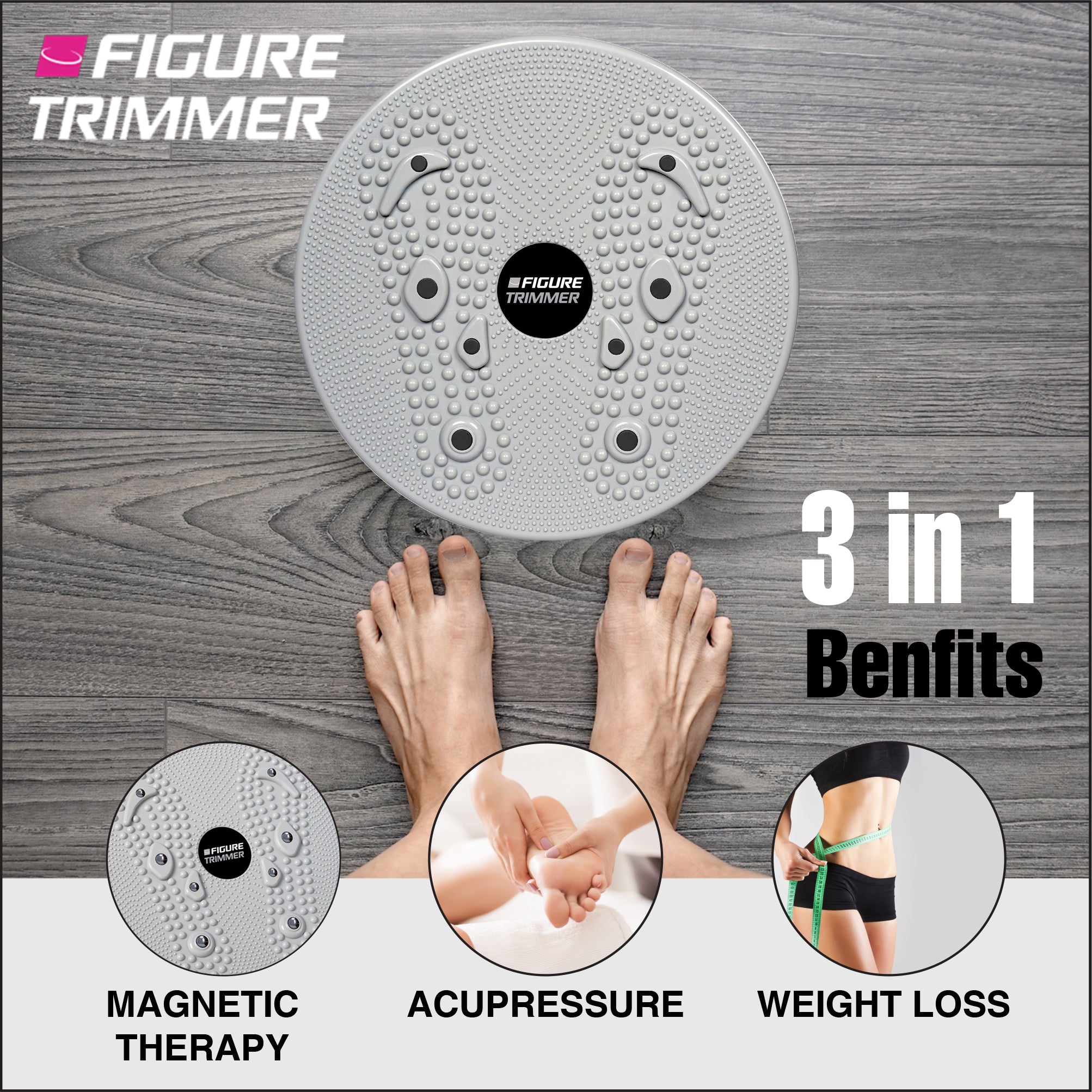 Figure Trimmer Ab Twister Board for Exercise Waist Twisting Disc with 8 Magnets