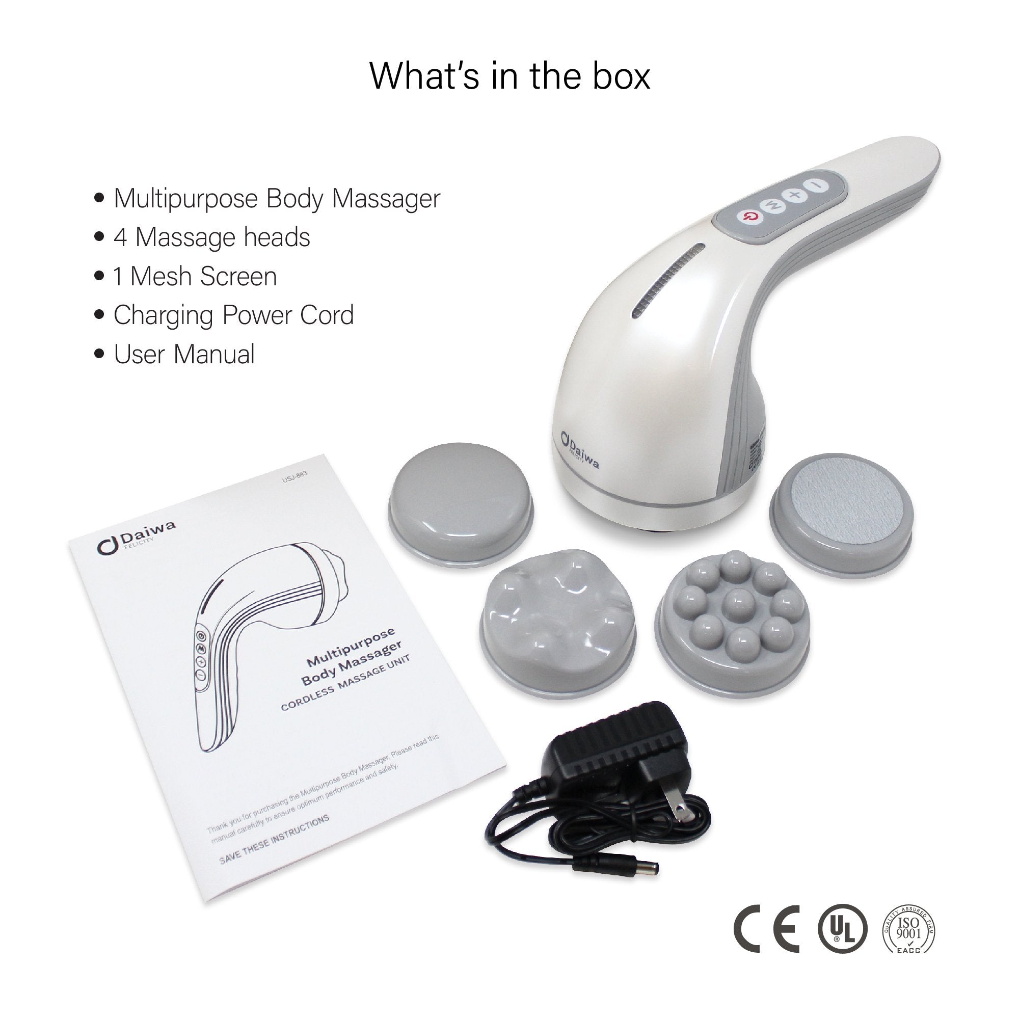 [Refurbished] Daiwa Felicity Multipurpose Body Massager with 4 attachments