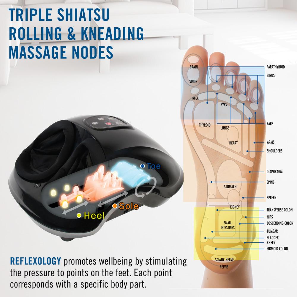 [Refurbished] Daiwa Felicity Reflexology Foot Massager - Shiatsu Foot Massager with Heat and Kneading