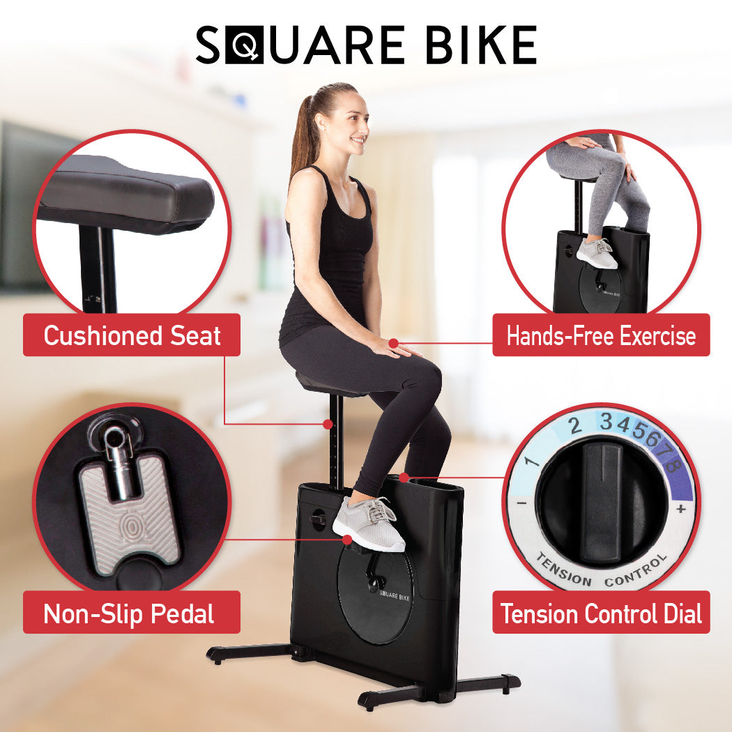 Daiwa Felicity Square Bike Compact Exercise Bike with 8 Levels of Magnetic Resistance