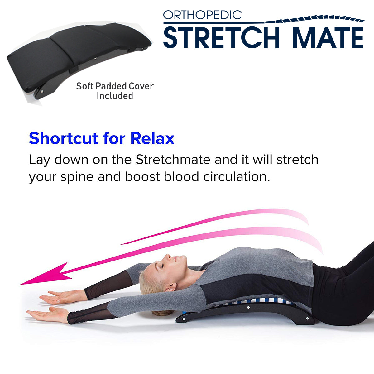 Daiwa Felicity Orthopedic Back Stretching Support Stretch Mate for Back and Sciatica Pain with Pad