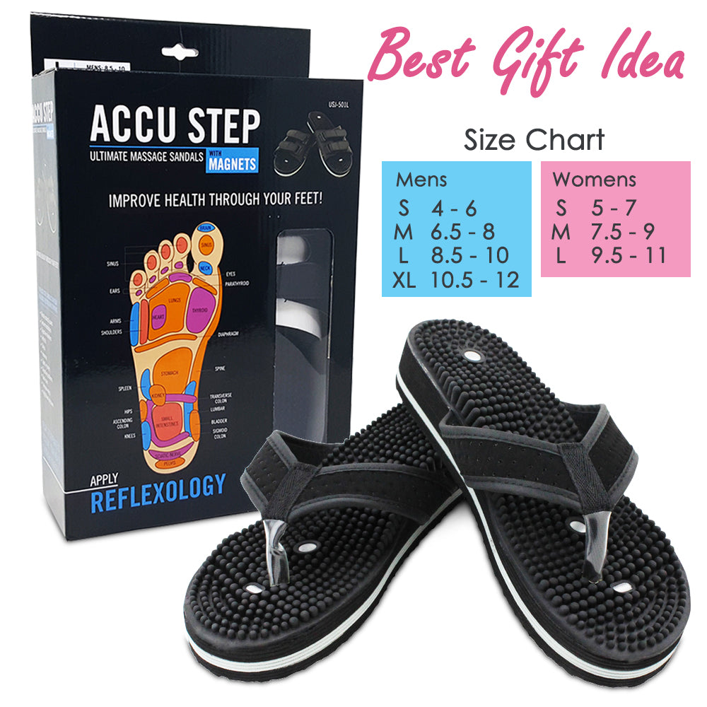 Accu Step Sandals Y Strap - Acupressure Nodules Magnetic Therapy USJ-530