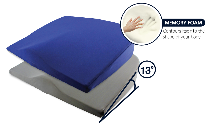 Daiwa Felicity Eze Back Memory Foam Lumbar Support Seat Cushion - Home, Office & Car