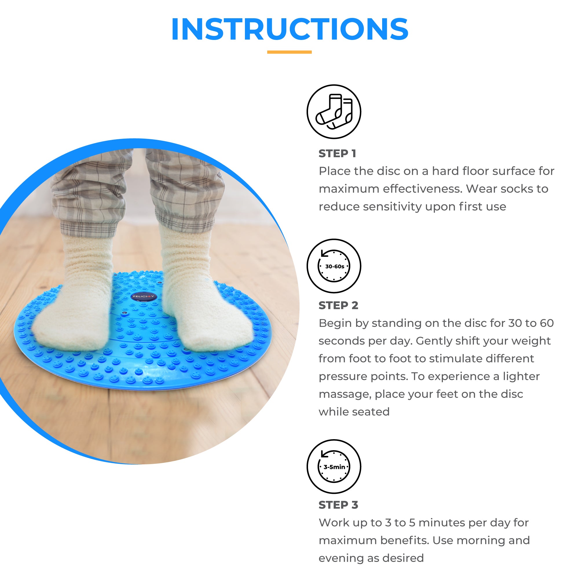 Daiwa Felicity Acupressure Disc Reflexology Mat with Magnetic Therapy